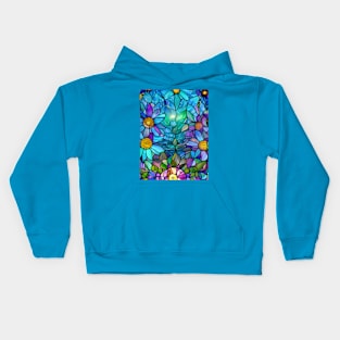 Stained Glass Flowers Kids Hoodie